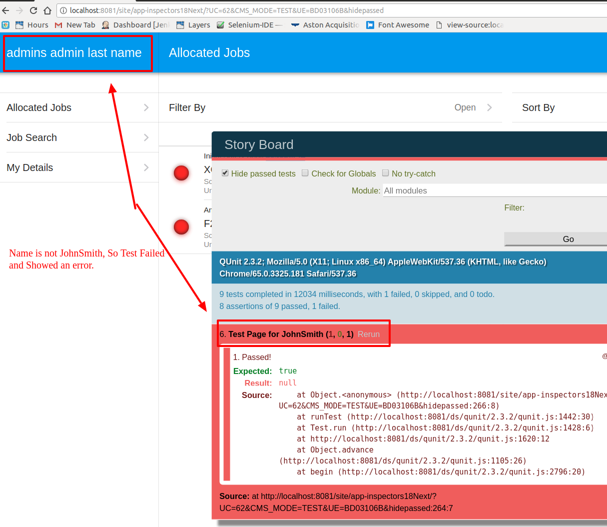 Example of Qunit detection