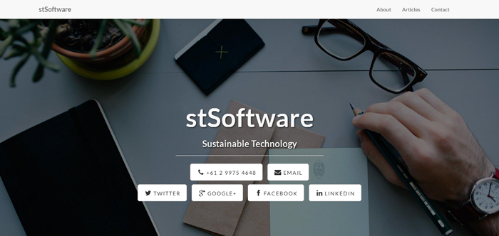 landingpage on a desktop